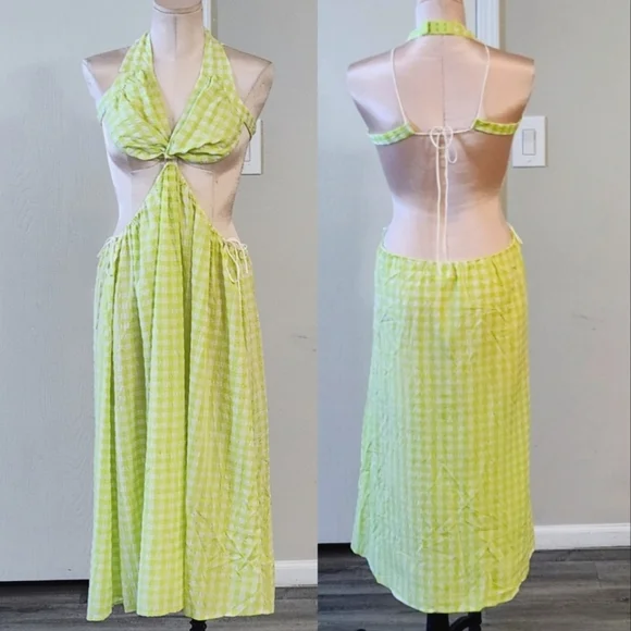 New!For Love and‎ Lemons Maureen Midi Gingham Dress